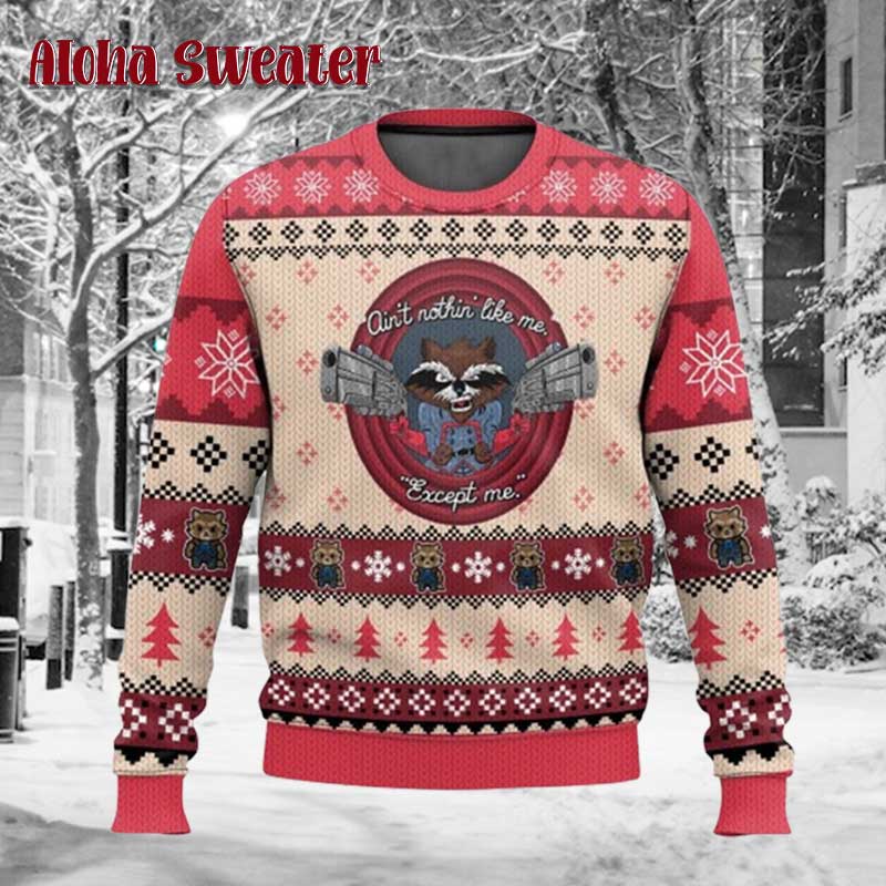 Ain’t No Thing Like Me Except Me Raccoon Ugly Christmas Sweater