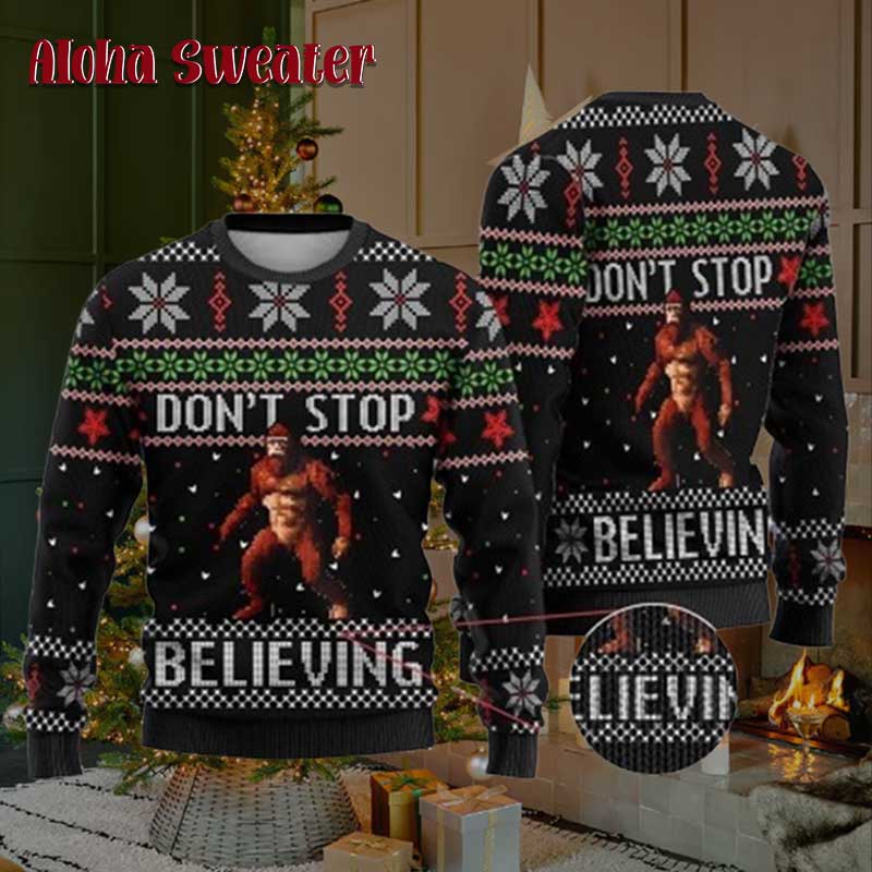 Bigfoot Don’t Stop Ugly Christmas Sweater