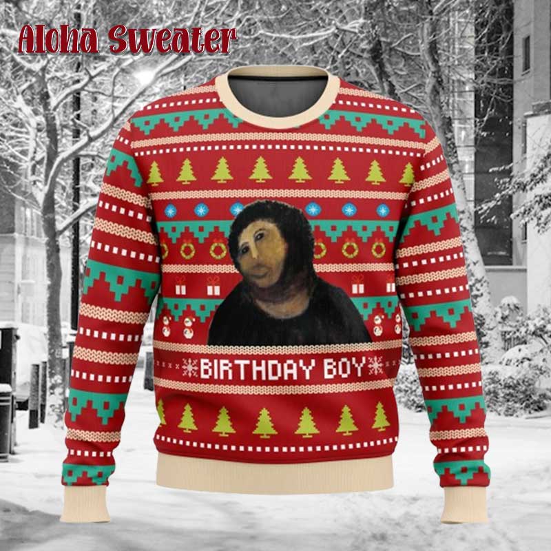 Birthday Boy Potato Jesus Ugly Christmas Sweater