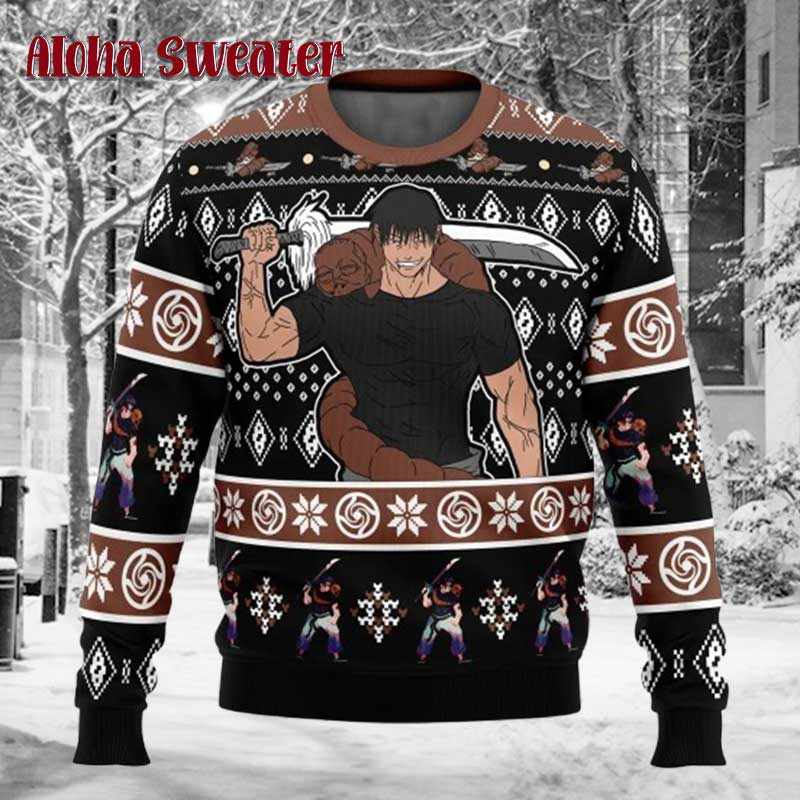 Chibi Toji Fushiguro Jujutsu Kaisen Ugly Christmas Sweater