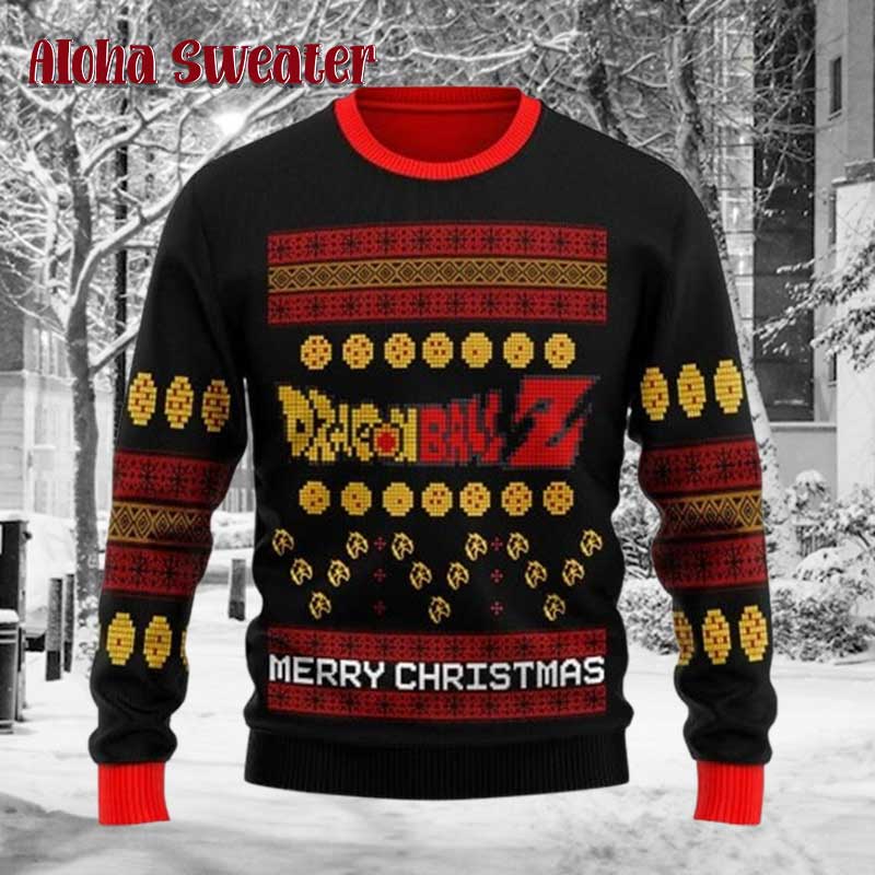 Cool Dragon Ball Z Logo Ugly Christmas Sweater