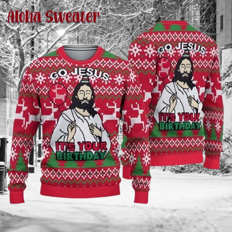 Funny Faith Inspired Jesus Ugly Christmas Sweater