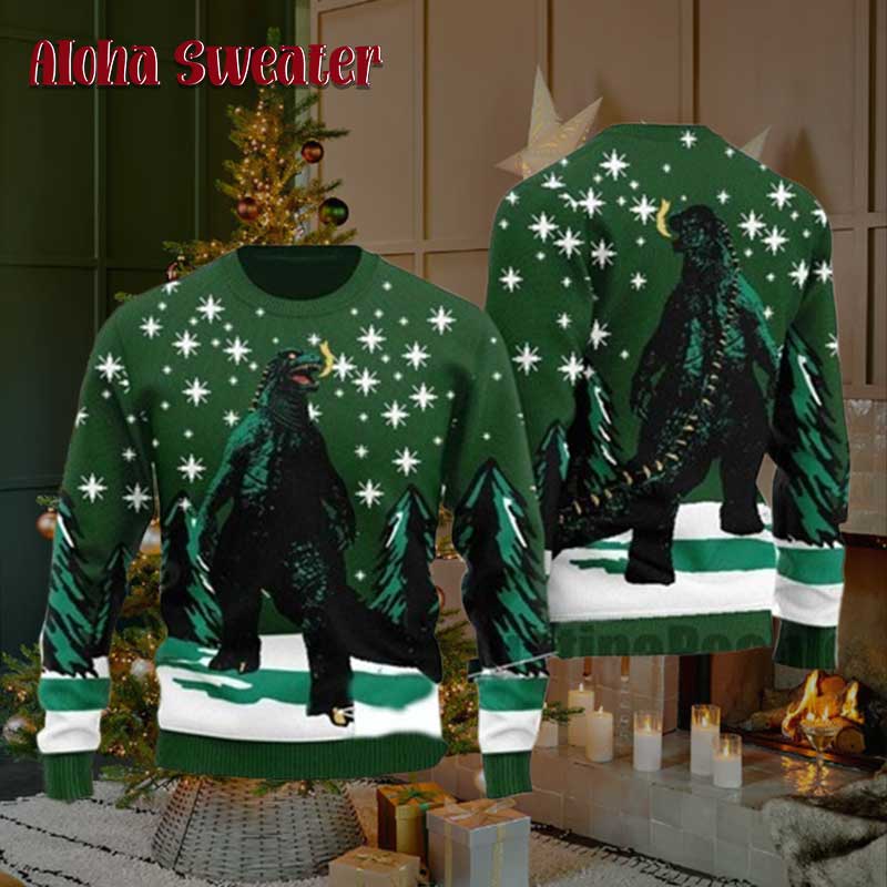 Godzilla King Of The Monsters Ugly Christmas Sweater