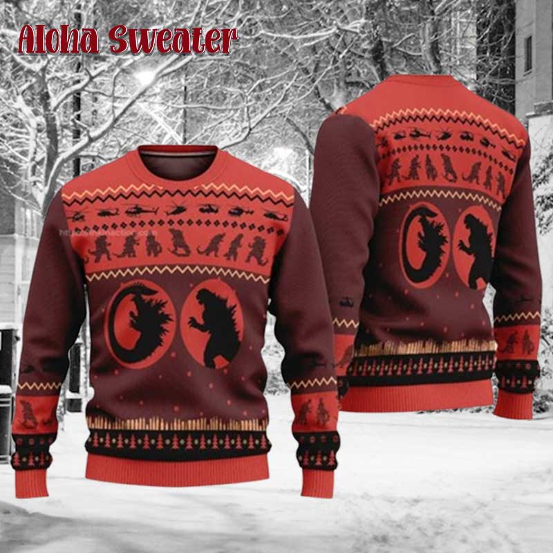 Godzilla Minus One 2023 Ugly Christmas Sweater