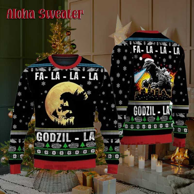 Godzilla Vintage King Of The Monsters Ugly Christmas Sweater