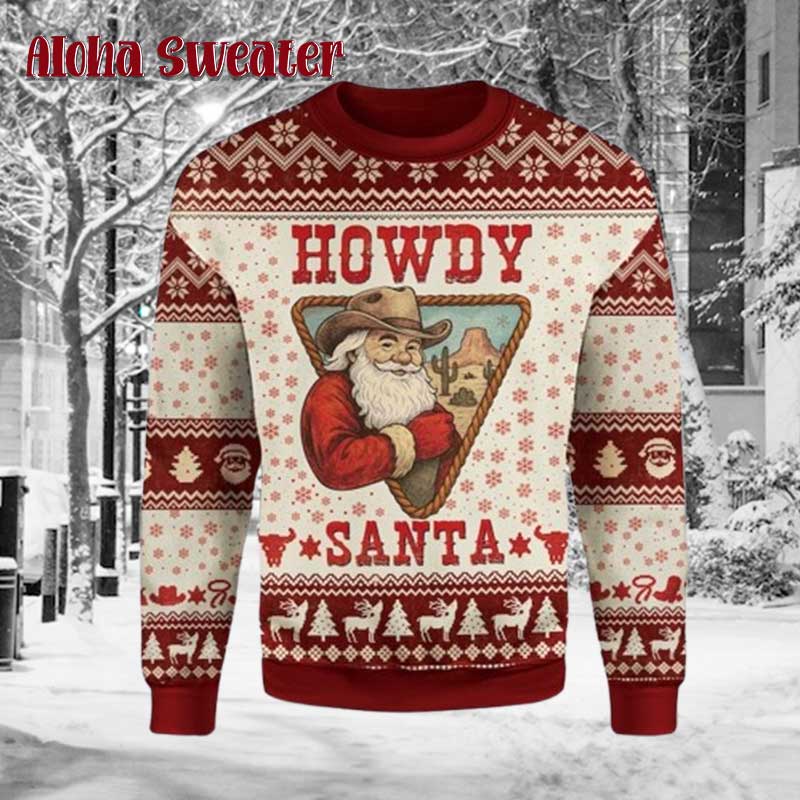Howdy Nutcracker Cowboy Ugly Christmas Sweater Howdy Nutcracker Cowboy Ugly Christmas Sweater