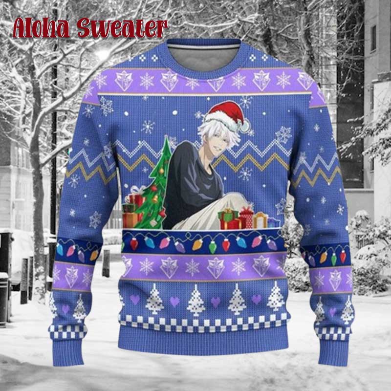 Jujutsu Kaisen Anime Satoru Gojo Ugly Christmas Sweater