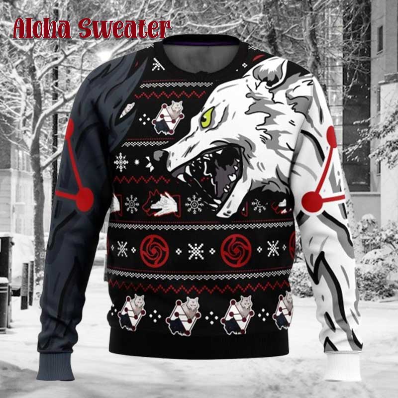 Megumi Divine Dogs Jujutsu Kaisen Ugly Christmas Sweater