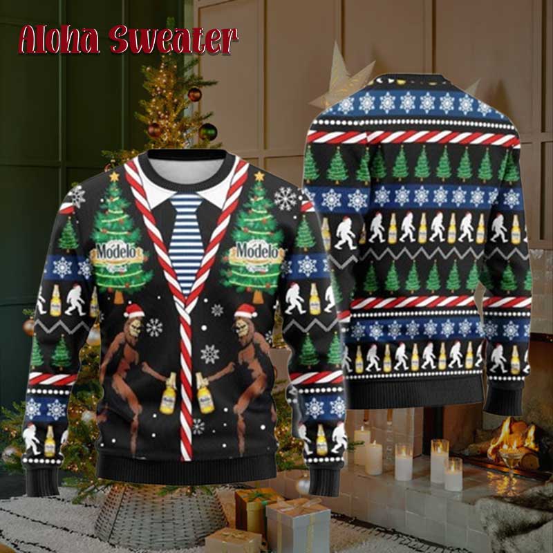 Modelo Christmas Bigfoot Ugly Christmas Sweater