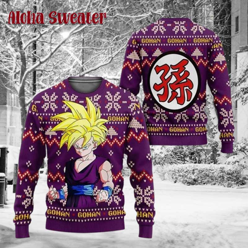 Saiyan Purple Dragon Ball Ugly Ugly Christmas Sweater