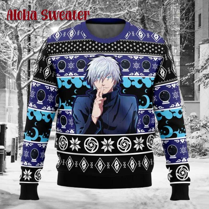 Satoru Gojo Domain Expansion Jujutsu Kaisen Ugly Christmas Sweater