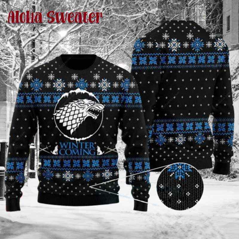 Stark House Game Of Thrones Winter Coming Ugly Christmas Sweater