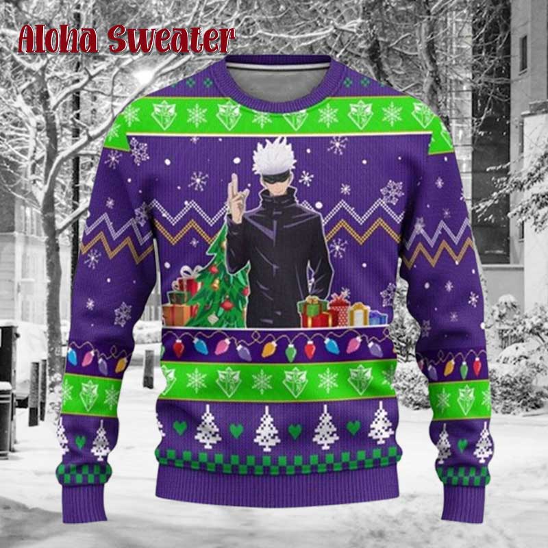 Teacher Satoru Gojo Jjk Jujutsu Kaisen Ugly Christmas Sweater