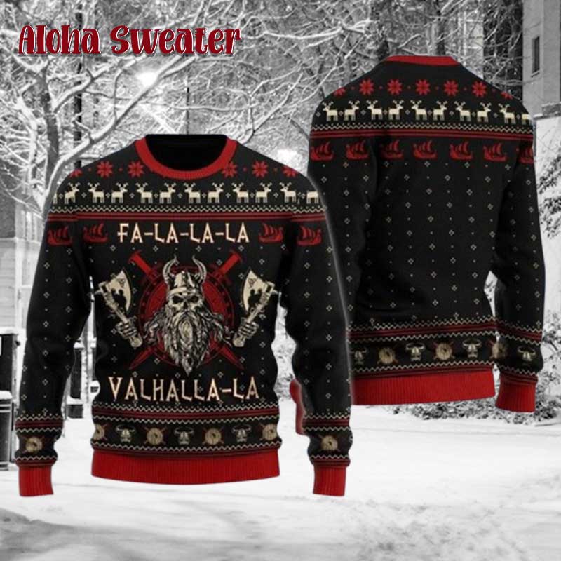 Viking Fa La La La Valhalla La Ugly Christmas Sweater