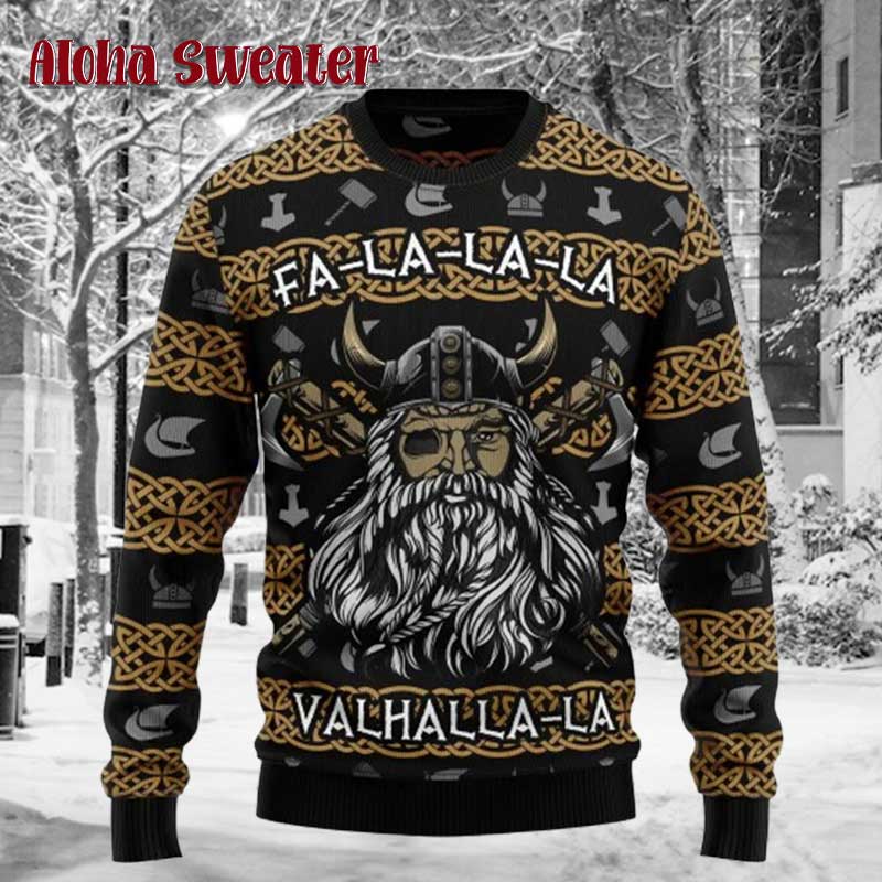 Viking Fa La La Valhalla Ugly Christmas Sweater