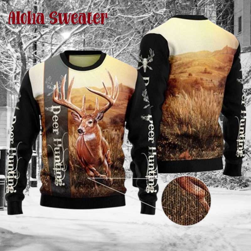 Custom Name Deer Hunting Ugly Christmas Sweater