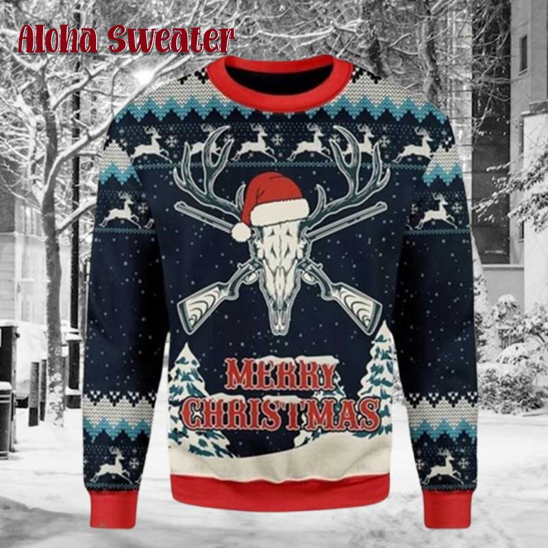 Deer Hunter Huntmas Hunting Ugly Christmas Sweater