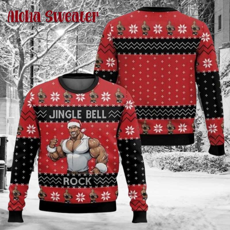 Dwayne Johnson Jingle Bell The Rock Ugly Christmas Sweater