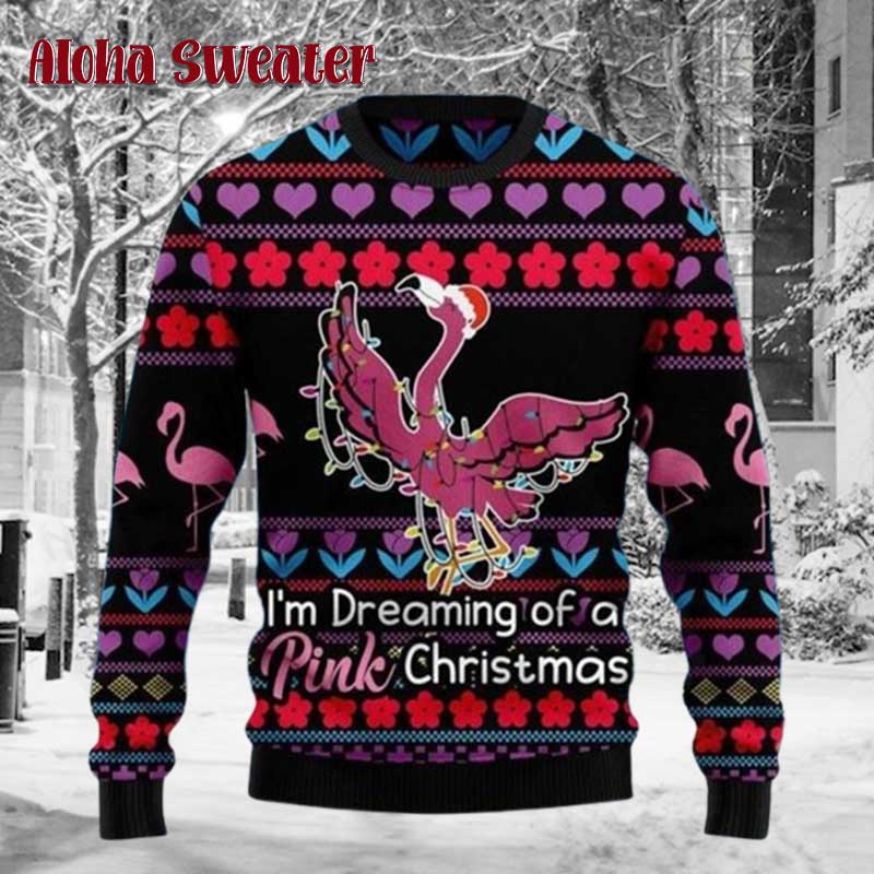 Flamingo Dream Of A Pink Ugly Christmas Sweater