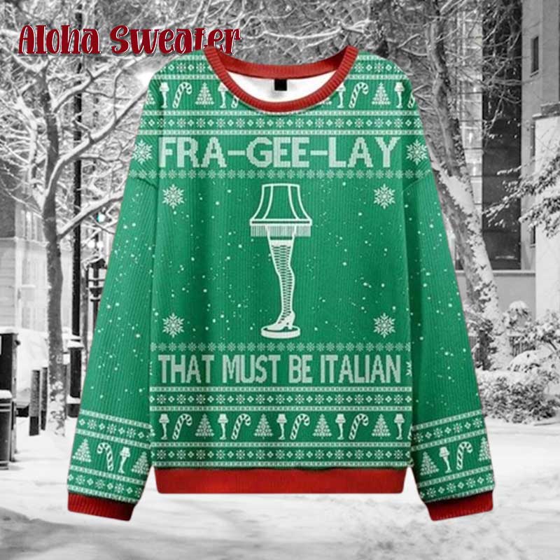 Fragile Leg A Christmas Story Ugly Christmas Sweater