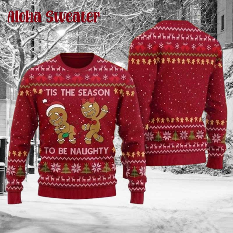 Funny Gingerbread Funny Cookie Couple Ugly Christmas Sweater