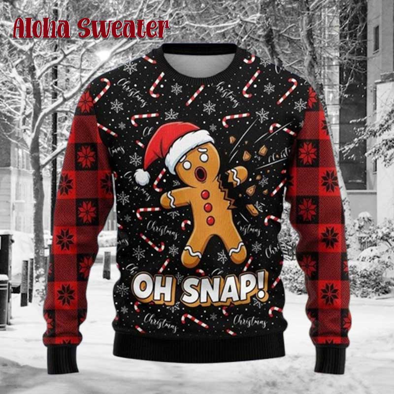 Funny Gingerbread Let’s Get Baked Ugly Christmas Sweater