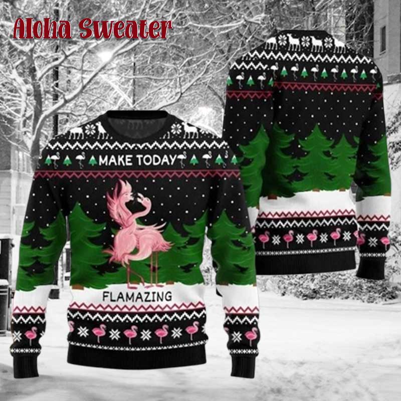 Funny Holiday With Flamingo Ugly Christmas Sweater