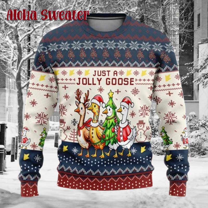 Funny Jolly Goose Ugly Christmas Sweater
