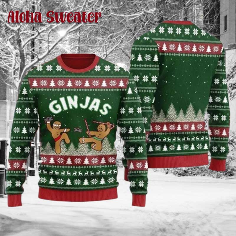 Gingerbread Ginjas Cookies Ugly Christmas Sweater
