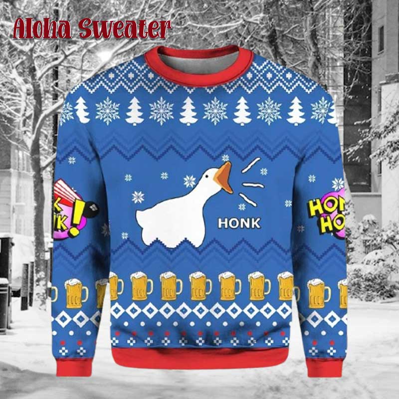 Goose Honk Funny Xmas Ugly Christmas Sweater