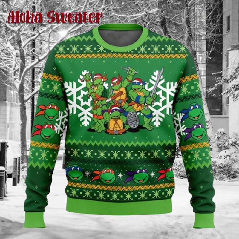 Holiday Season Ninja Turtles Ugly Christmas Sweater