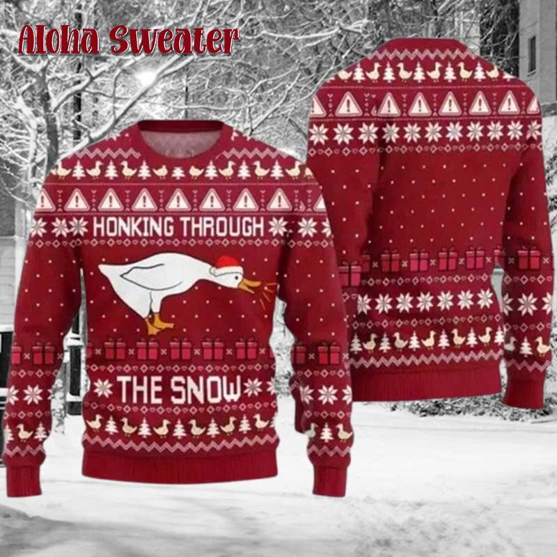 Honking Through Goose Ugly Christmas Sweater