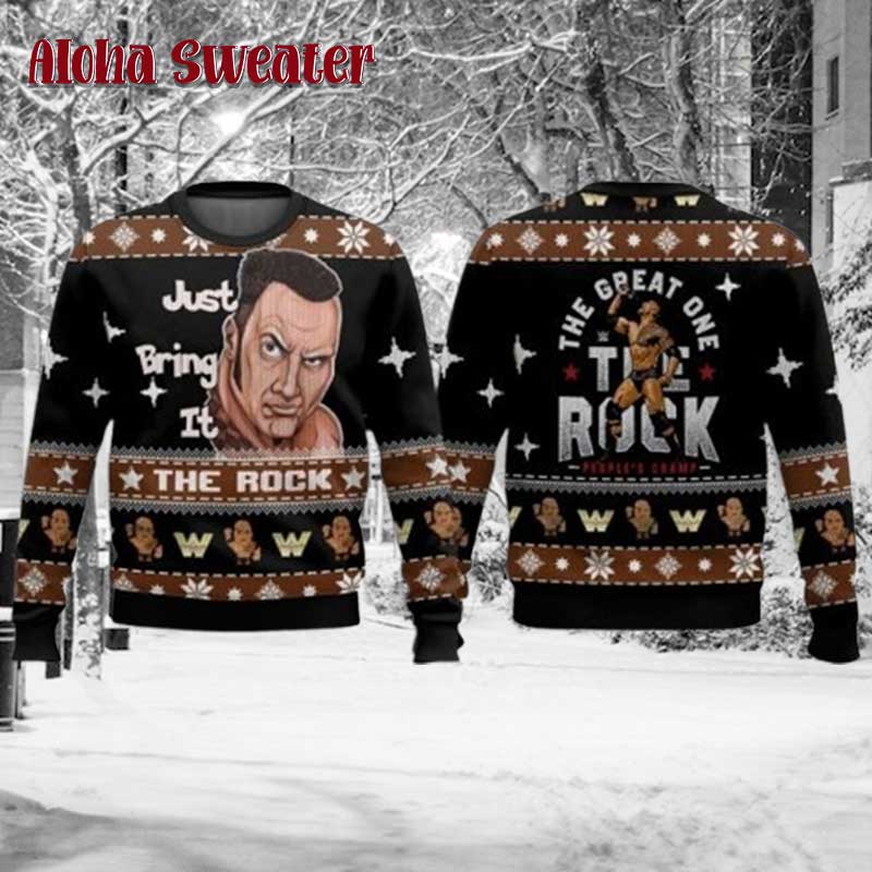 Just Bring It The Rock Ugly Christmas Sweater