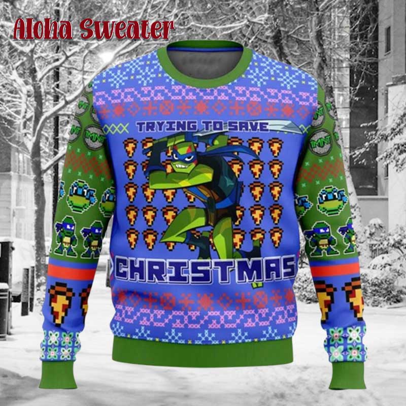 Leonardo Ninja Turtles Ugly Christmas Sweater