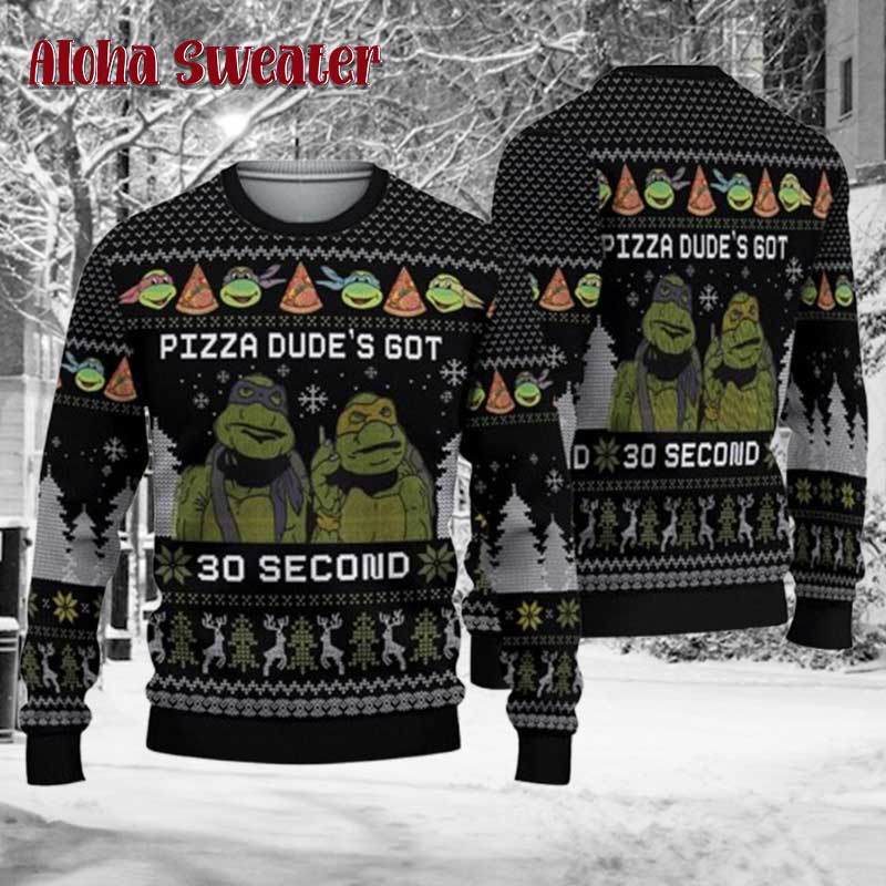 Ninja Turtles Pizza Dudes Ugly Christmas Sweater