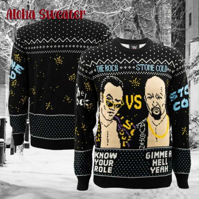 Ripple Junction Black Blue The Rock Ugly Christmas Sweater