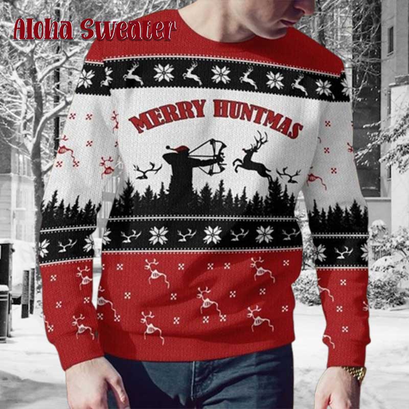 Red Deer Hunting Season Ugly Christmas Sweater Red Deer Hunting Season Ugly Christmas Sweater