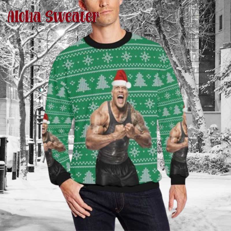 The Rock Dwayne Merry Christmas Ugly Christmas Sweater