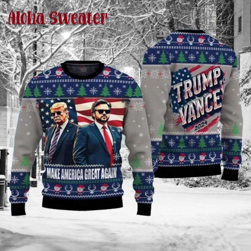 Trump Vance Make America Great Ugly Christmas Sweater