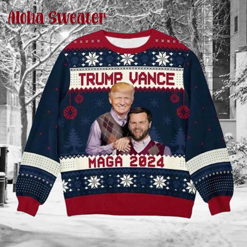 Trump Vance Step Brothers Maga Ugly Christmas Sweater