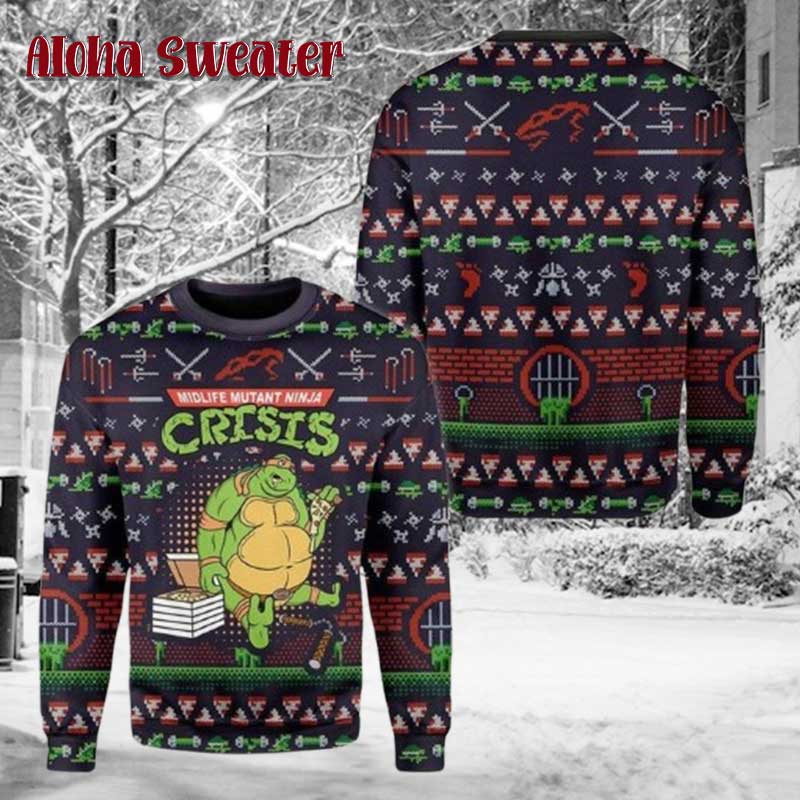 Vintage Mutant Ninja Turtles Ugly Christmas Sweater