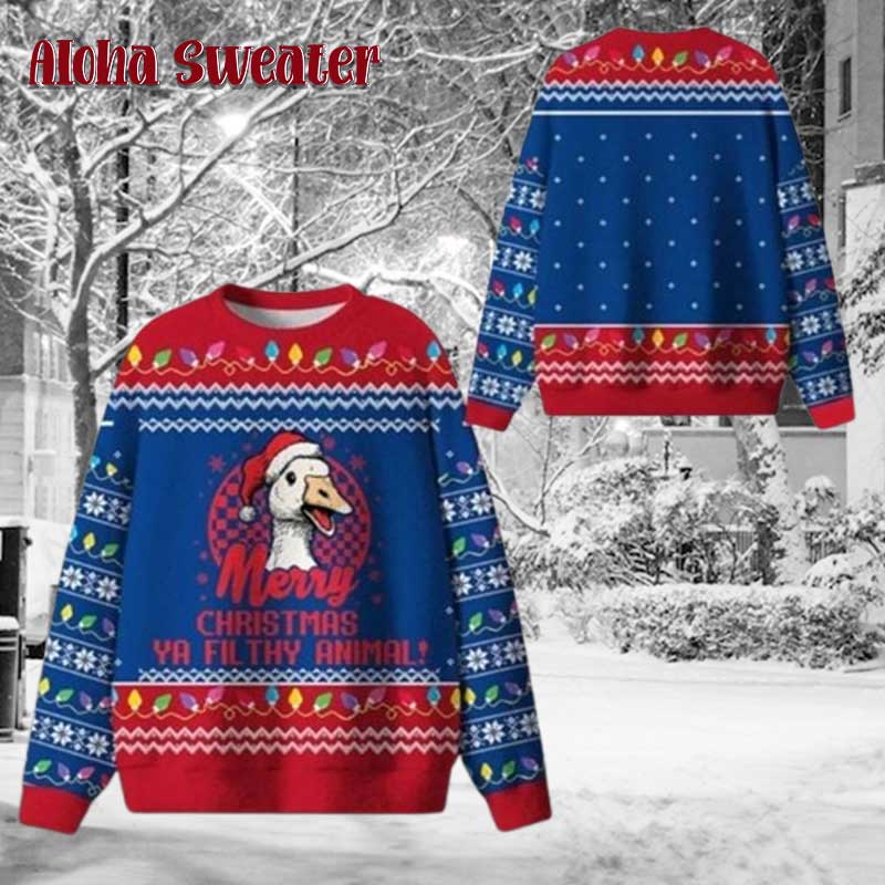 Ya Filthy Goose Ugly Christmas Sweater