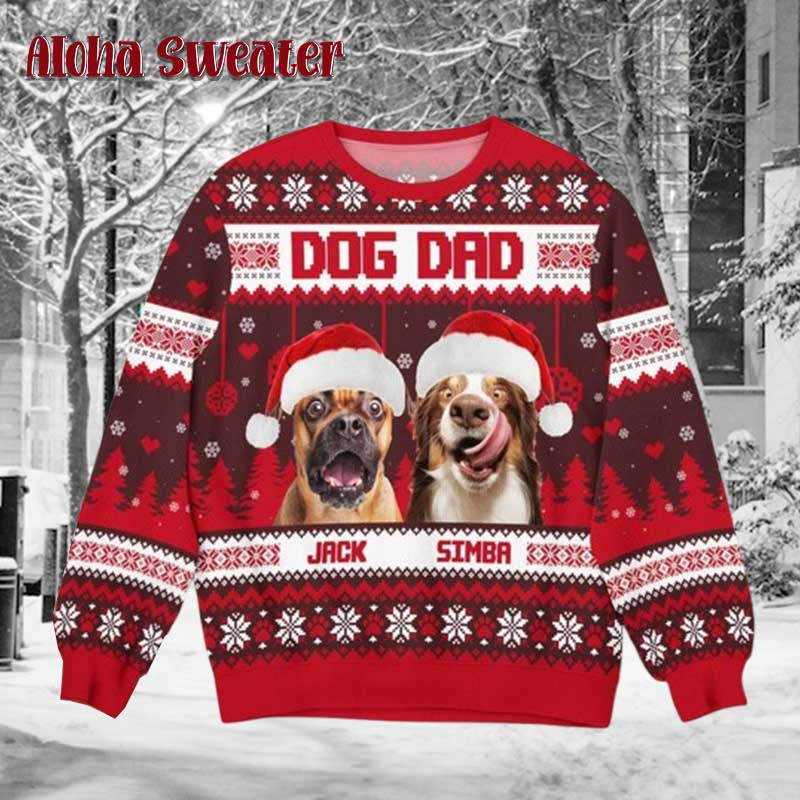 Custom Pet Photo Dogs Ugly Christmas Sweater
