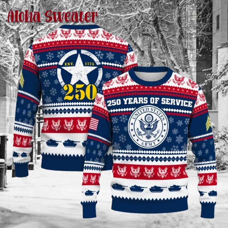 Custom Ranks Us Army Ugly Christmas Sweater