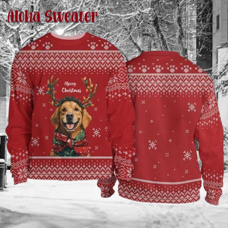 Golden Retriever Dog Lover Ugly Christmas Sweater Golden Retriever Dog Lover Ugly Christmas Sweater