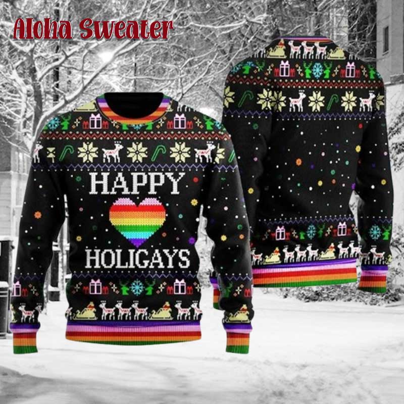 Holigays Lgbt Gay Ugly Christmas Sweater