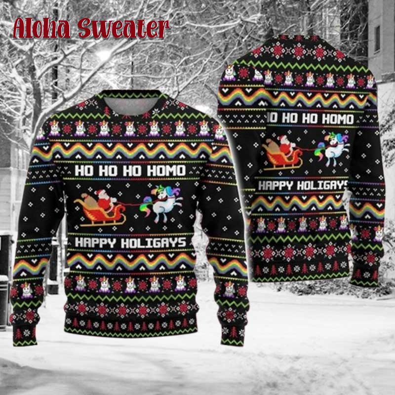 Holigays Santa Claus Lgbt Ugly Christmas Sweater