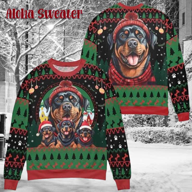 Merry Christmas Dog Breeds Ugly Christmas Sweater