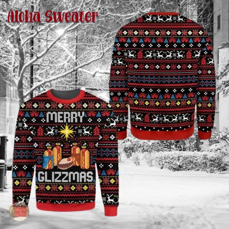 Merry Glizzmas Hot Dog Ugly Christmas Sweater