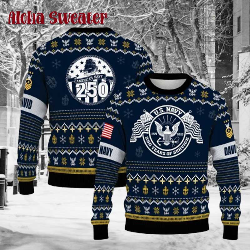 Military Us Navy Force Ugly Christmas Sweater